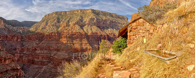 Santa Maria Spring Rest House, Hermit Trail, Grand Canyon National Park, Arizona, Stati Uniti d'America — Foto stock