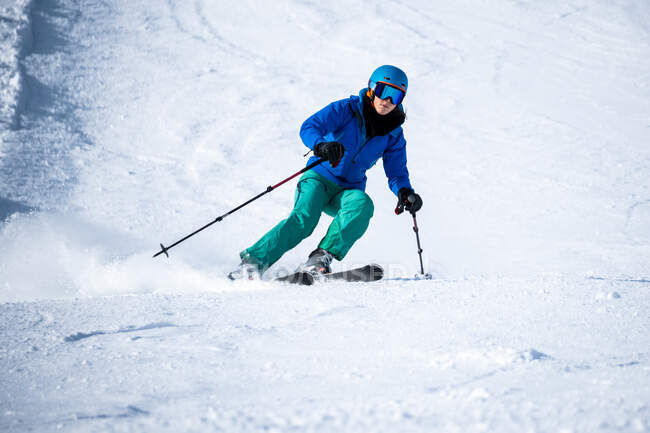 Woman ski, Zauchensee ski resort, Salzburgo, Áustria — Fotografia de Stock