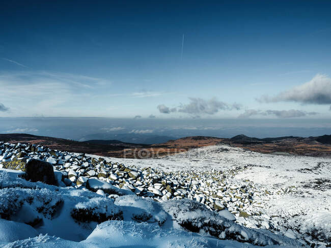 Berglandschaft im Schnee, Bulgarien — Stockfoto