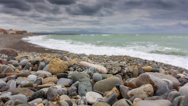 Rochas na praia, Toscana, Itália — Fotografia de Stock