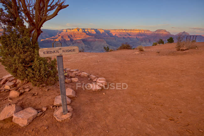 Sinal de Cedar Ridge, Grand Canyon, Arizona, EUA — Fotografia de Stock