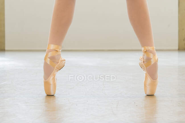 Arnheim, Niederlande. Porträt einer jungen Balletttänzerin und Studentin, die im Academy Ballet Studio übt. — Stockfoto