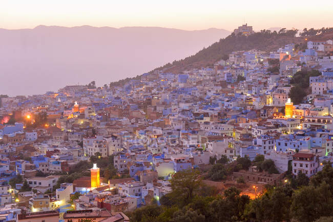 Panoramic view of the city of chefchaouen, morocco — Stock Photo
