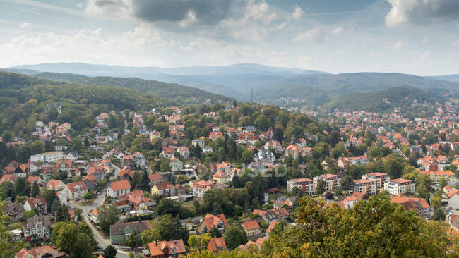 Vista aérea de Wernigerode, Harz, Saxónia-Anhalt, Alemanha — Fotografia de Stock