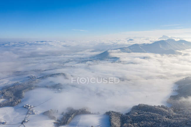 Veduta aerea del paesaggio innevato, Gaisberg, Salisburgo, Austria — Foto stock