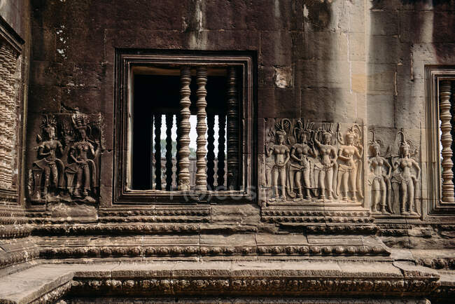 Característica arquitetônica, Angkor Wat, Siem Reap, Camboja — Fotografia de Stock