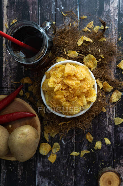 Plat de pommes de terre Ebi, Indonésie — Photo de stock