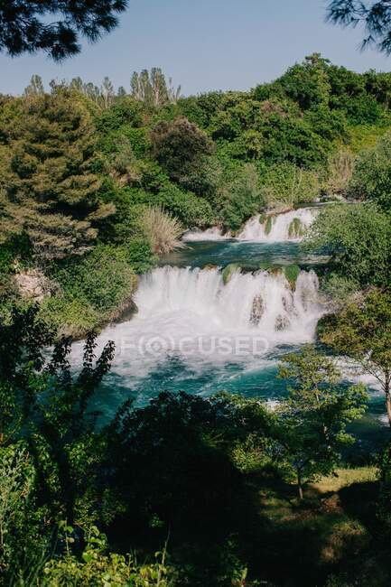 Cachoeira, Parque Nacional de Krka, Croácia — Fotografia de Stock