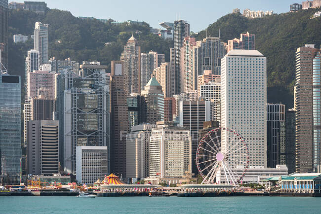 Skyline der Stadt, Kowloon, Hongkong, China — Stockfoto