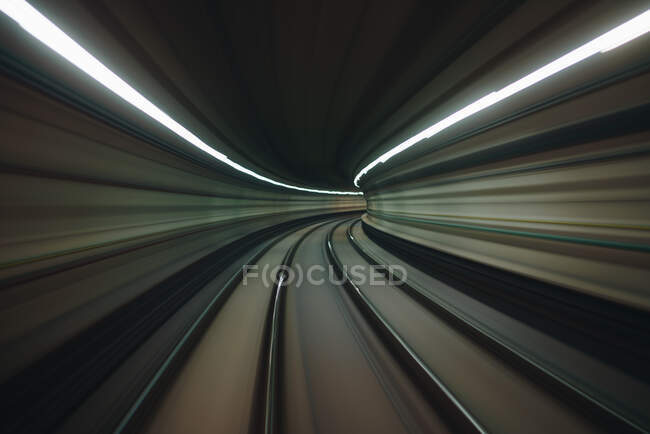Light trail in an illuminated tunnel, Brazil — Stock Photo