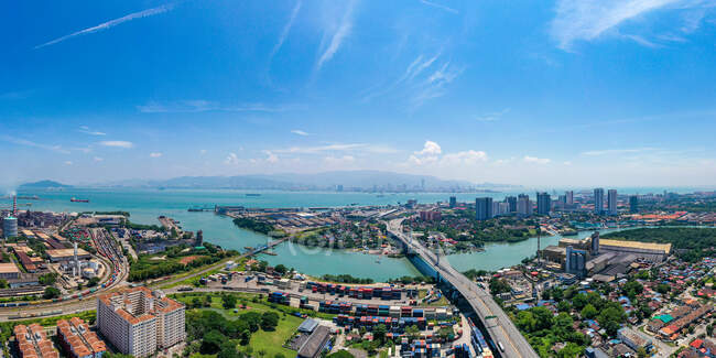 Vista aérea de Prai Wellesley, Perai, Penang, Malasia - foto de stock