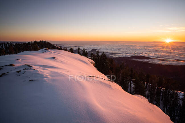 Sunset over mountains, Big Baldy, Sequoia National Park, California, United States — Stock Photo