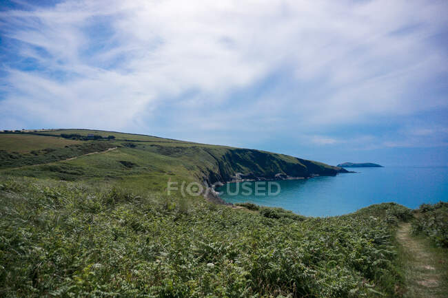 Küstenlandschaft, Mwnt beach, Cardigan Bay, Ceredigion, Wales, Großbritannien — Stockfoto