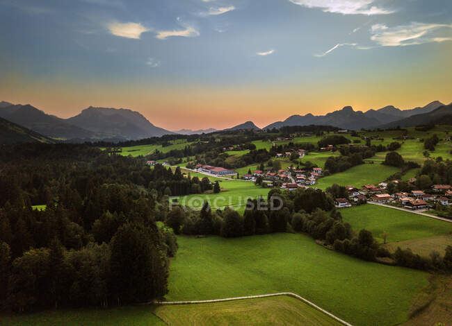 Reit im Winkl al tramonto, Baviera, Germania — Foto stock