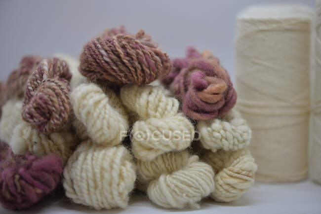 Close-up de bolas de lã — Fotografia de Stock