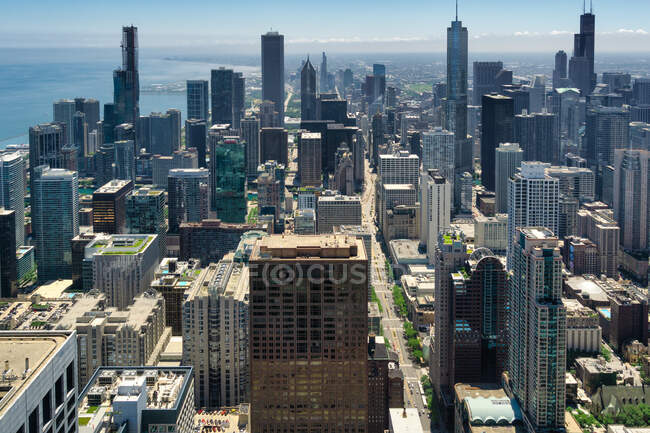 Paysage urbain aérien, Chicago, Illinois, États-Unis — Photo de stock