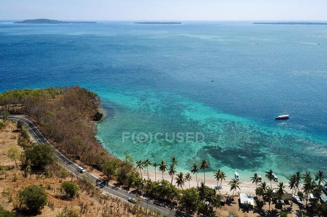 Aerial view of Kecinan Beach, Lombok, Indonesia — Stock Photo