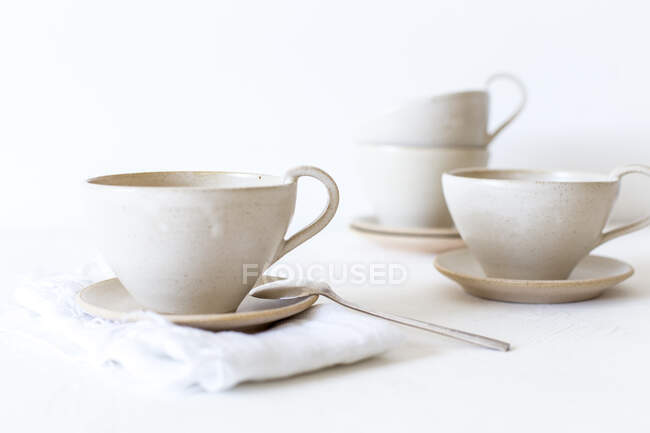 Arranjo de xícaras de chá — Fotografia de Stock