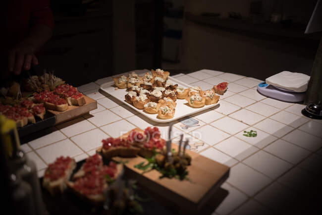 Canapes on a table — Stock Photo
