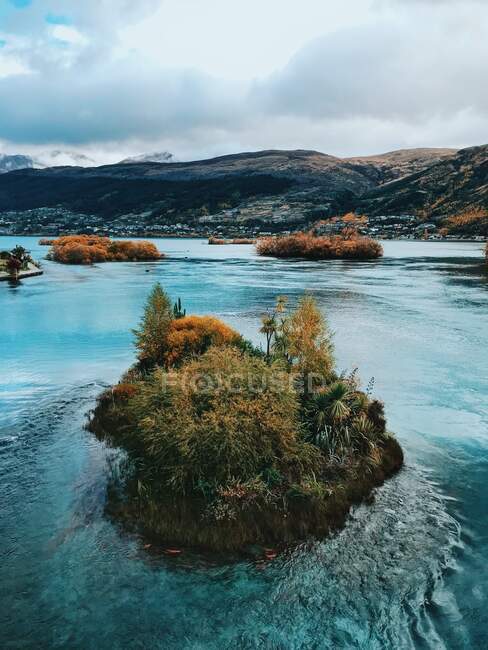 Paisaje rural, Lago Wakatipu, Isla Sur, Nueva Zelanda - foto de stock