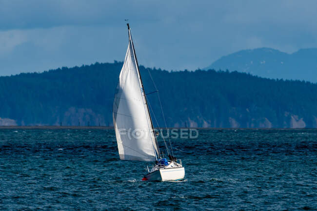 Barca a vela in oceano, Columbia Britannica, Canada — Foto stock
