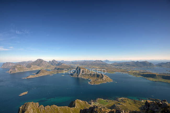 Aerial view of the Lofoten archipelago, Nordland, Norway — Stock Photo