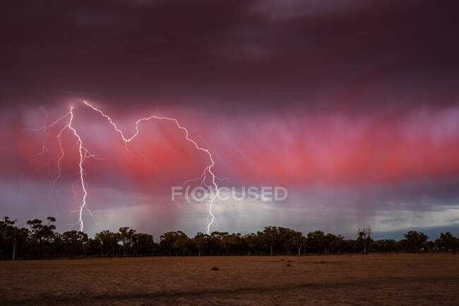 Tempesta di fulmini nell'entroterra, Queensland occidentale, Australia — Foto stock