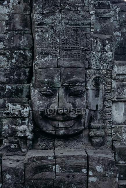 Primer plano de una talla, Angkor Wat, Siem Reap, Camboya - foto de stock