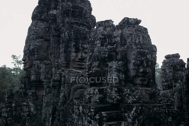 Close-up of rock carving, Angkor Wat, Siem Reap, Cambodia — Stock Photo