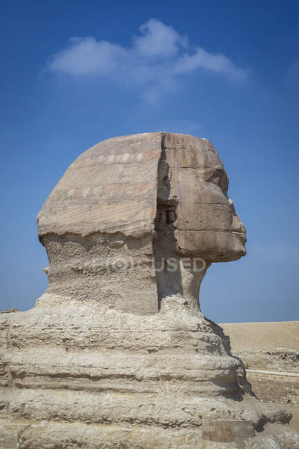 Gros plan du grand Sphinx, Gizeh près du Caire, Égypte — Photo de stock