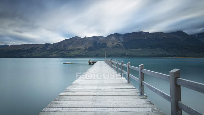 Pontile Glenorchy dopo l'alba, Isola del Sud, Nuova Zelanda — Foto stock