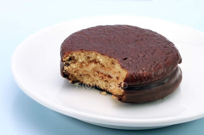 Шоколадный торт с орехами и мятой — стоковое фото