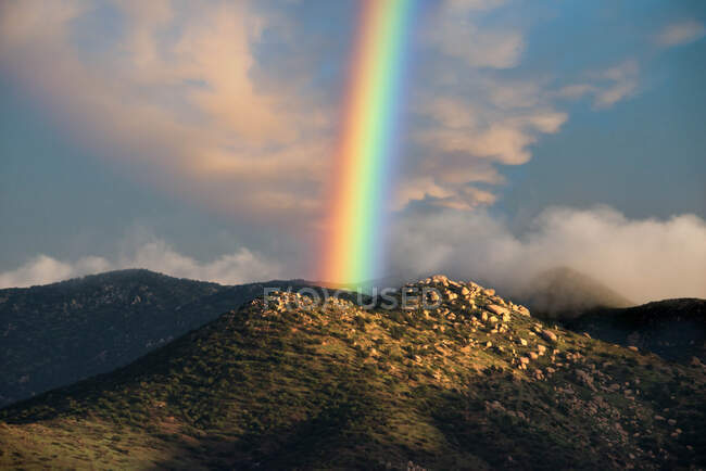 Rainbow over mountains, United States — Stock Photo