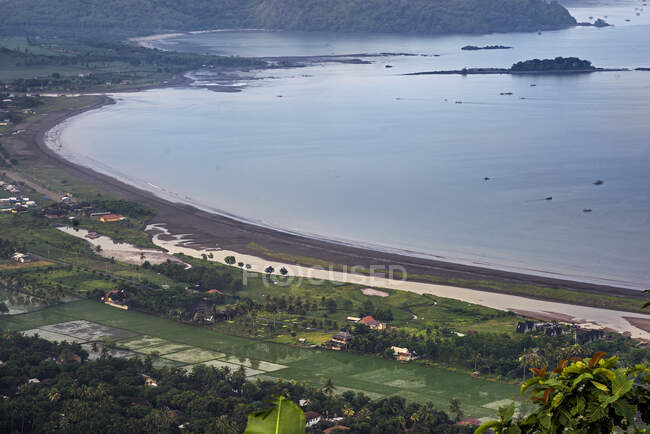 Повітряний вигляд, Ciletuh-Palabuhanratu geopark, West Java, Indonesia — стокове фото