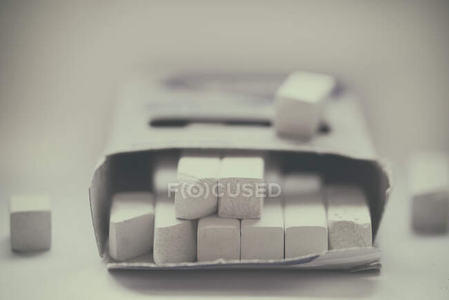 A box of white chalk — Stock Photo