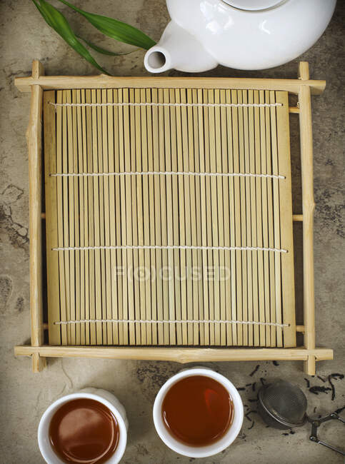 Chá chinês, vista superior, espaço de cópia — Fotografia de Stock