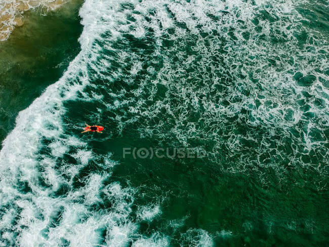 Surfista remando para coger una ola, Bondi Beach, Nueva Gales del Sur, Australia - foto de stock