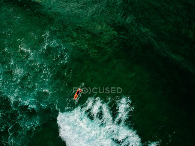 Surfer paddelt hinaus, um eine Welle zu fangen, Bondi Beach, New South Wales, Australien — Stockfoto