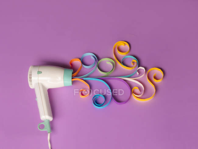 Conceptual hair drying blowing hot air — Stock Photo