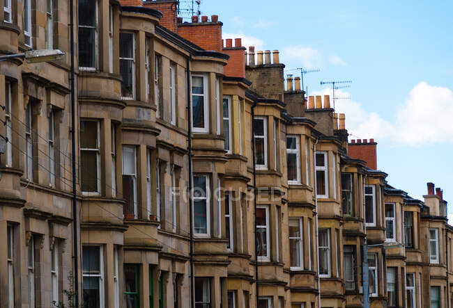 Close-Up of terraced houses, Glasgow, Scotland, UK — Stock Photo