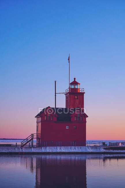 Holland Harbor Lighthouse, Holland, Michigan, EUA — Fotografia de Stock