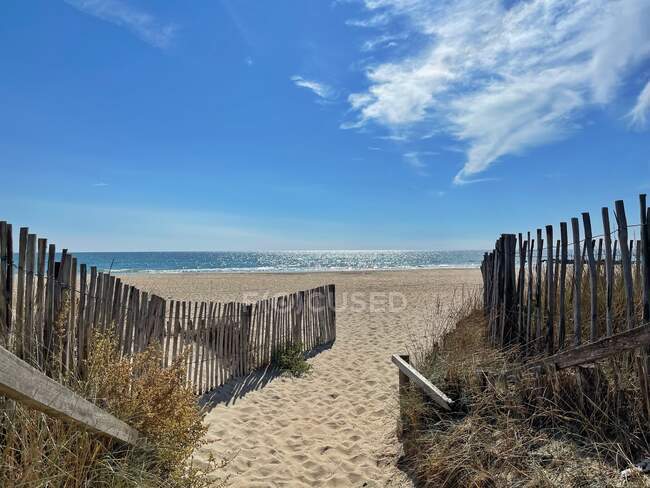 View of sandy beach, Sete, Herault, Occitanie, France — Stock Photo