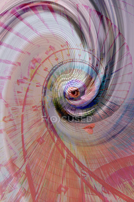 Spiral staircase superimposed on portrait of woman, abstract art — Stock Photo